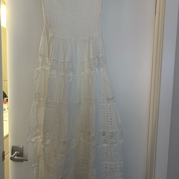 Vici Strapless Crochet White Long Maxi Dress Size Medium - Picture 6 of 9